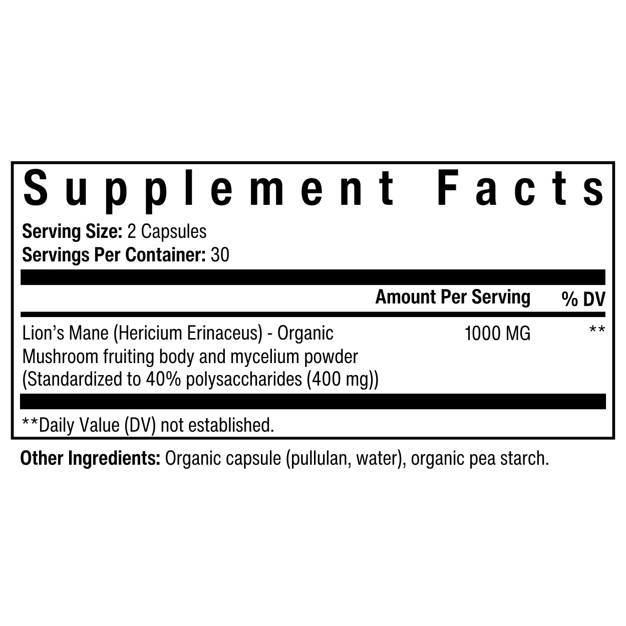 HERICIUM ERINACEUS 500 MG CAPSULE