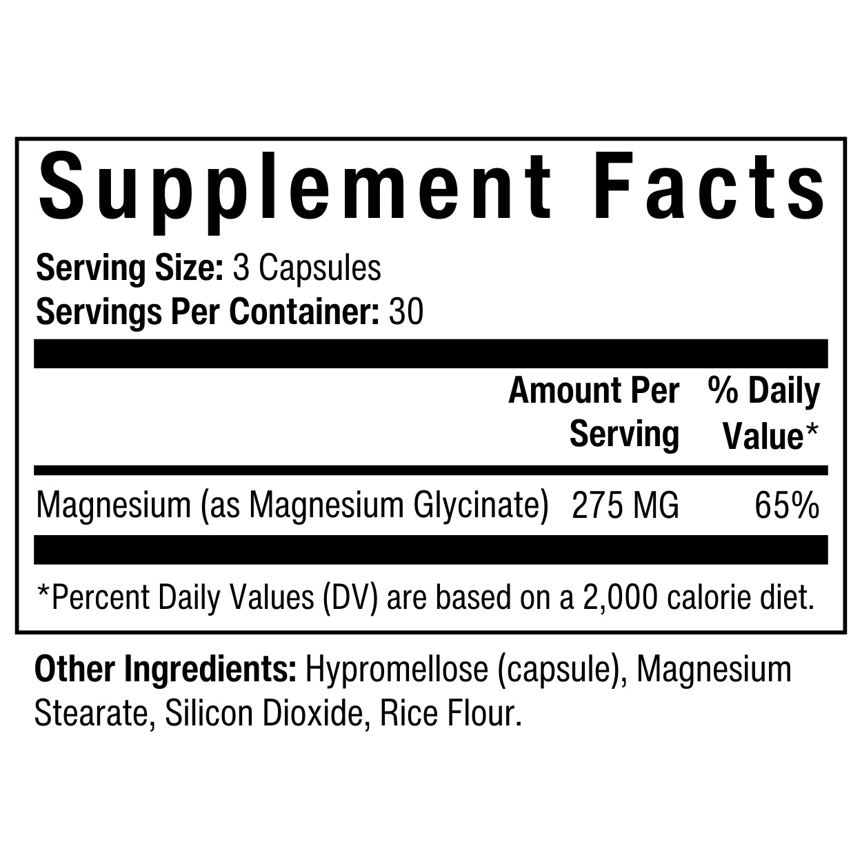 MAGNESIUM GLYCINATE 92 MG CAPSULE