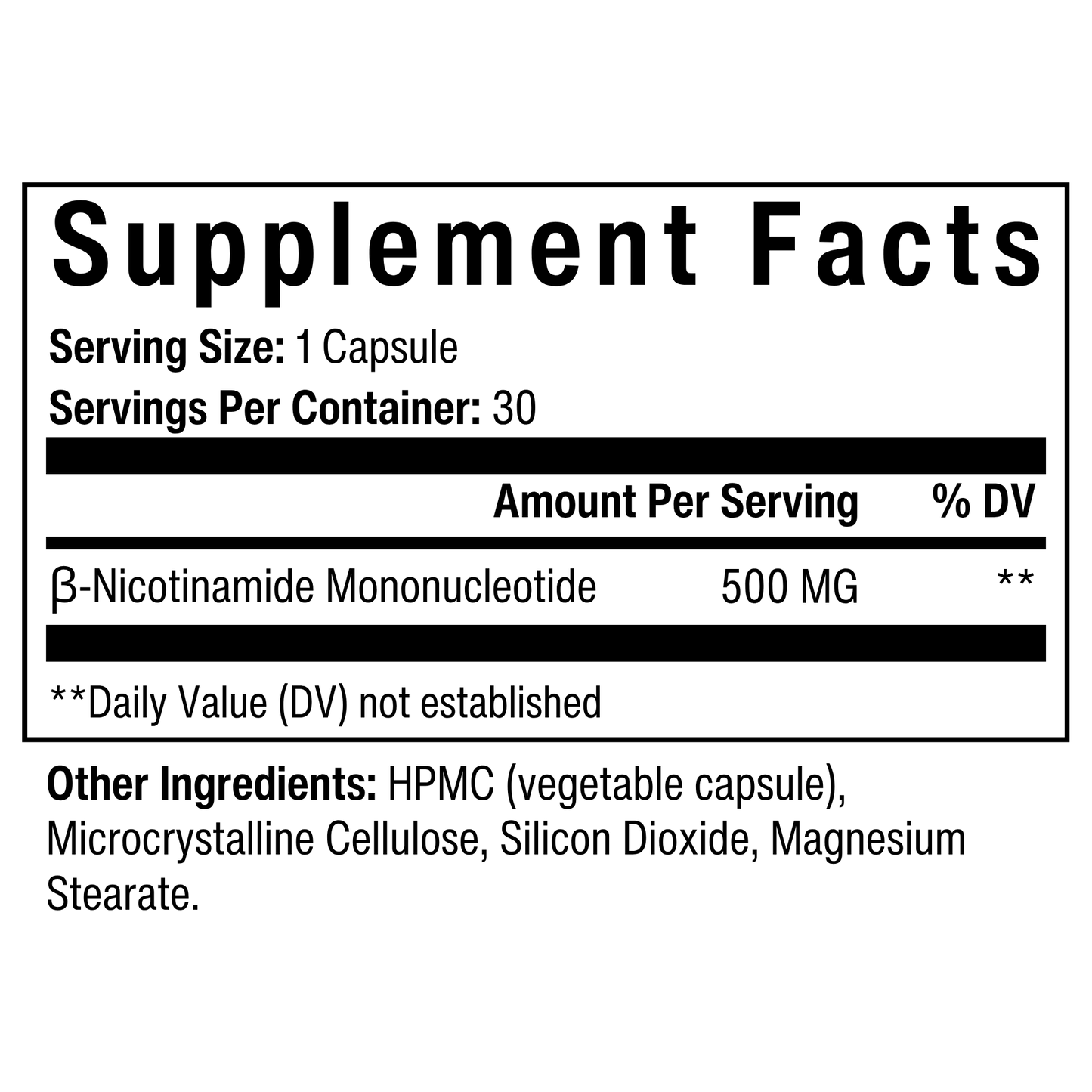 NICOTINAMIDE MONONUCLEOTIDE 500 MG CAPSULE