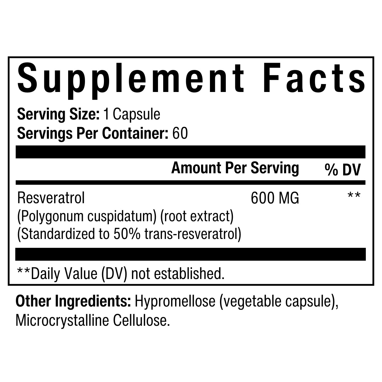 TRANS-RESVERATROL 600 MG CAPSULE