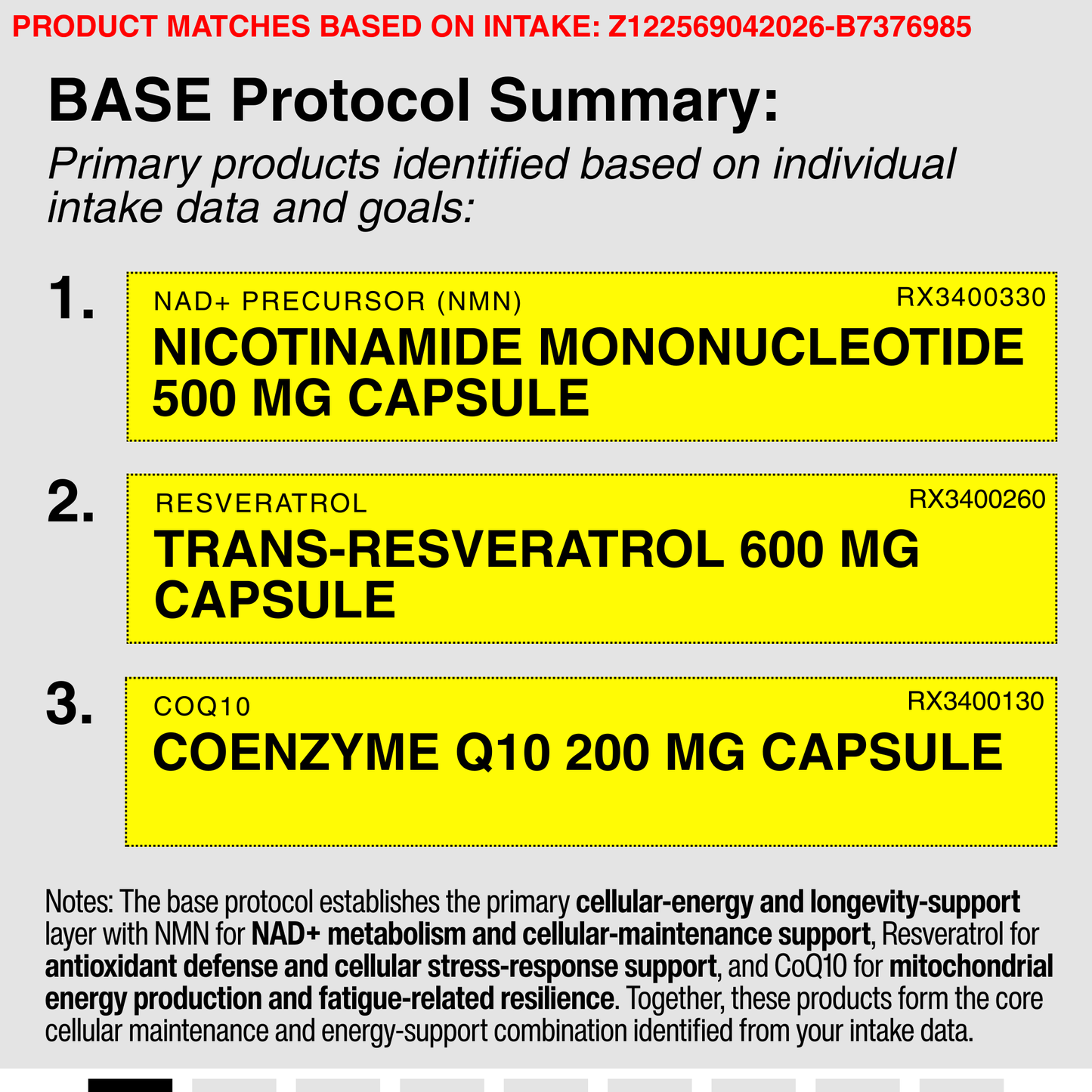 NICOTINAMIDE MONONUCLEOTIDE 500 MG CAPSULE