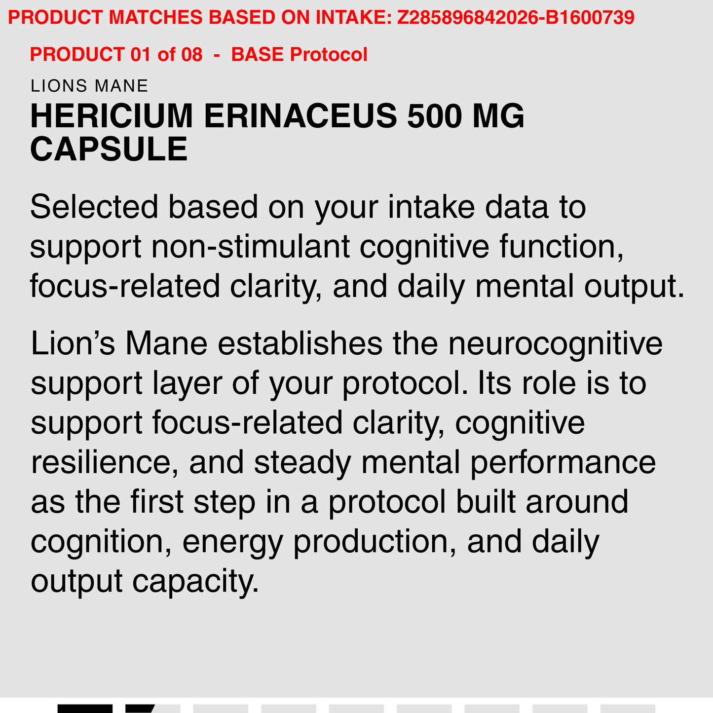HERICIUM ERINACEUS 500 MG CAPSULE