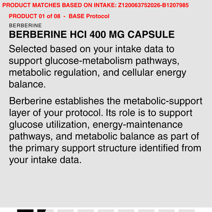 )BERBERINE HCI 400 MG CAPSULE