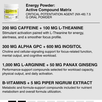 )CRITICAL POTENTIATION AGENT (NX-48) 7.5 G ORAL POWDER
