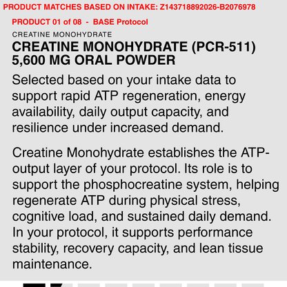 )CREATINE MONOHYDRATE (PCR-511) 5,600 MG ORAL POWDER