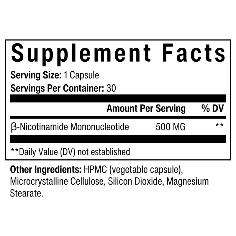 NICOTINAMIDE MONONUCLEOTIDE 500 MG CAPSULE