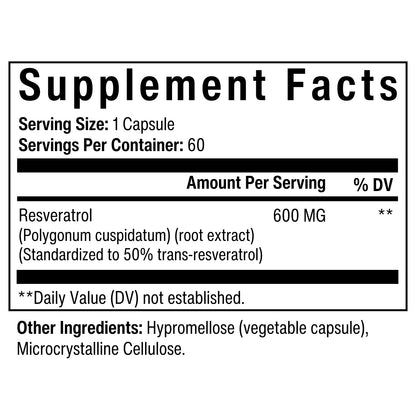 TRANS-RESVERATROL 600 MG CAPSULE